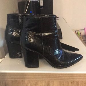 Steve Madden Marissa Patent Ankle Boot Black